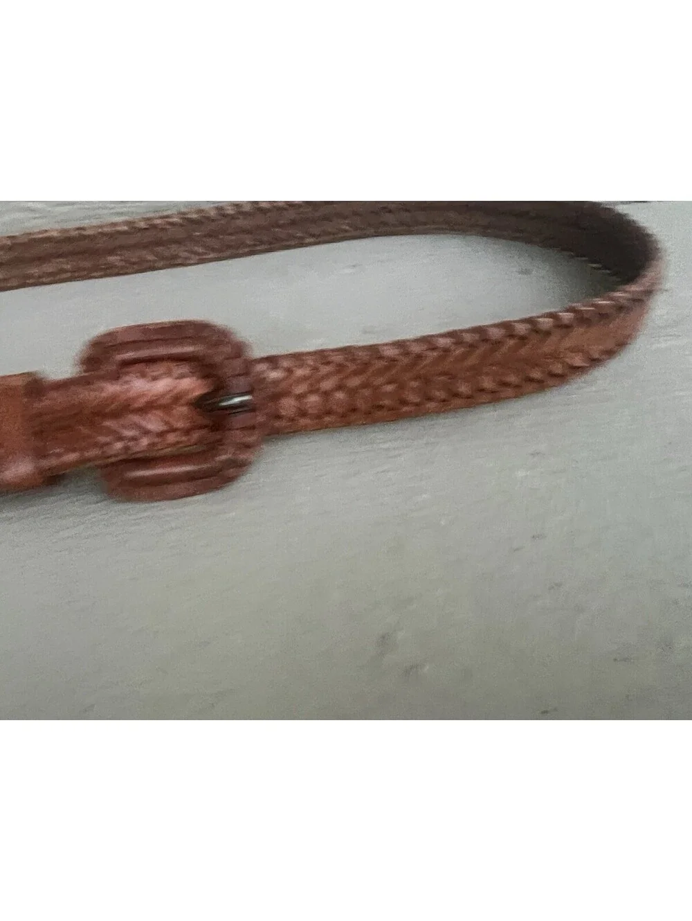vintage Lands' End brown leather braided belt (style #506) in a size 34